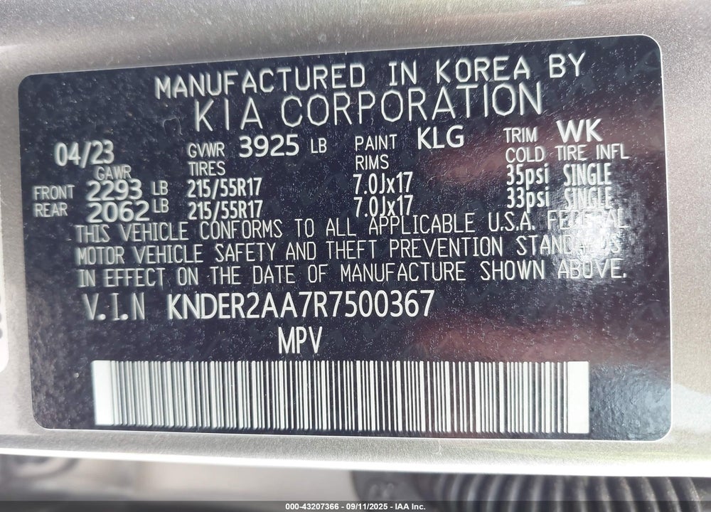 2024 KIA SELTOS VIN: KNDER2AA7R7500367