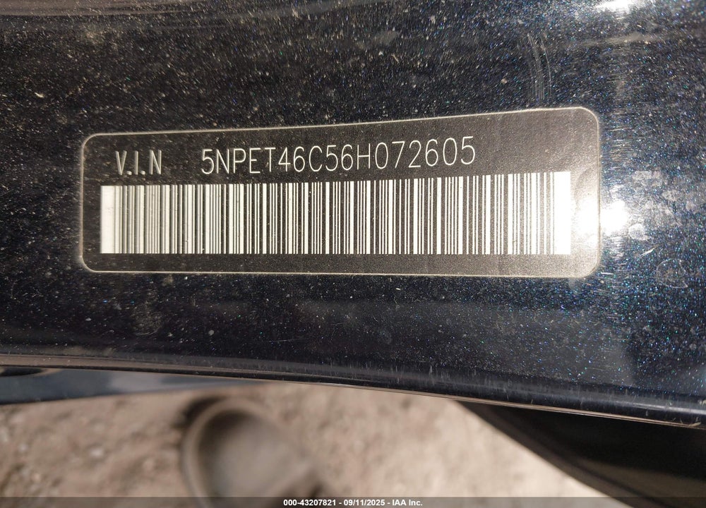 2006 HYUNDAI SONATA GL VIN: 5NPET46C56H072605