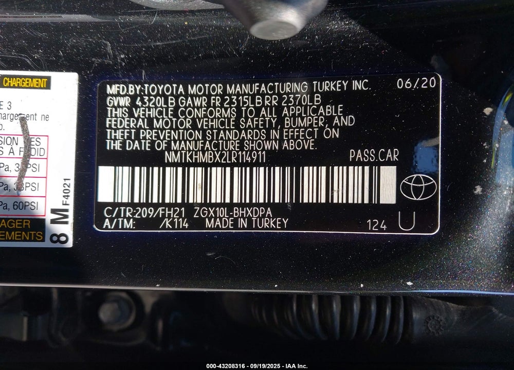 2020 TOYOTA C-HR LE VIN: NMTKHMBX2LR114911