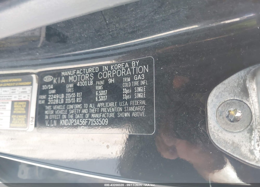 2015 KIA SOUL VIN: KNDJP3A56F7153509