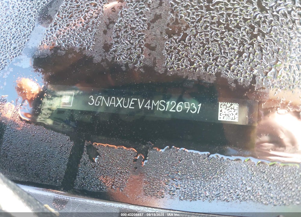 2021 CHEVROLET EQUINOX VIN: 3GNAXUEV4MS126931