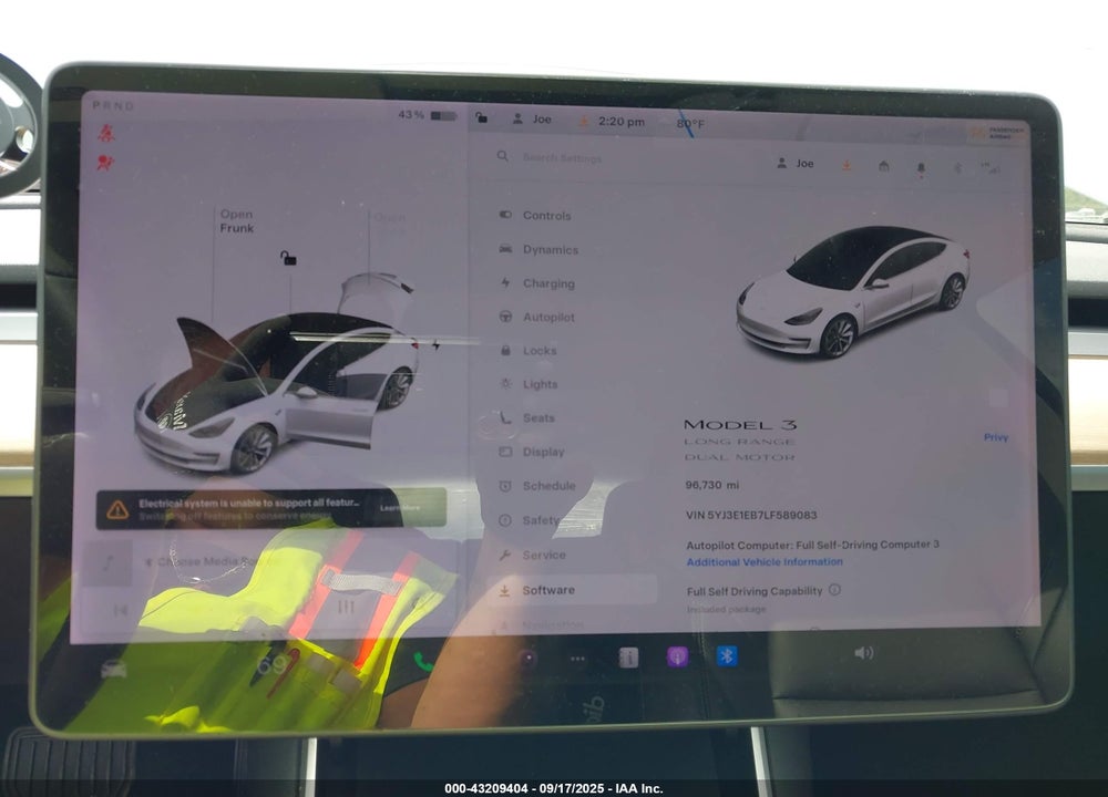 2020 TESLA MODEL 3 VIN: 5YJ3E1EB7LF589083