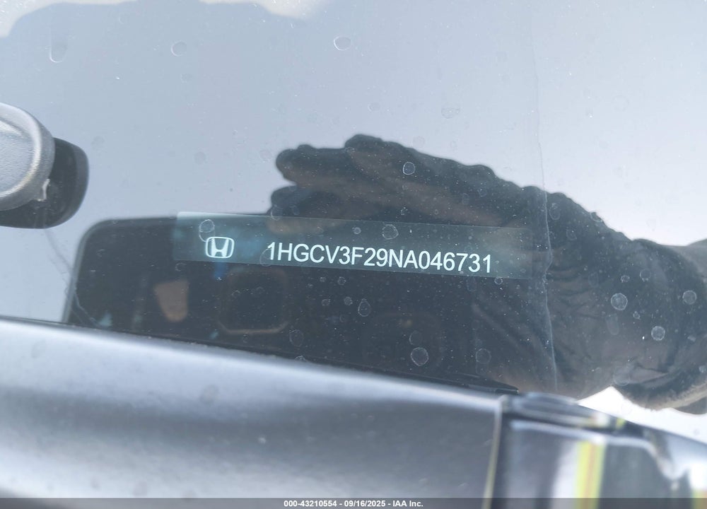 2022 HONDA ACCORD HYBRID SPORT VIN: 1HGCV3F29NA046731