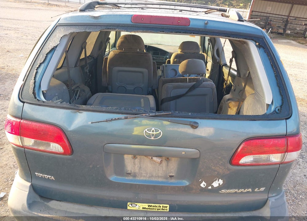 2001 TOYOTA SIENNA LE VIN: 4T3ZF13C91U346059