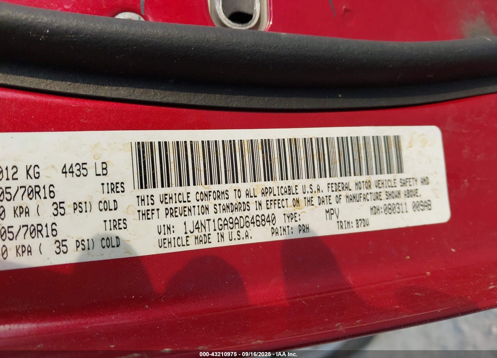 2010 JEEP PATRIOT SPORT VIN: 1J4NT1GA9AD646840