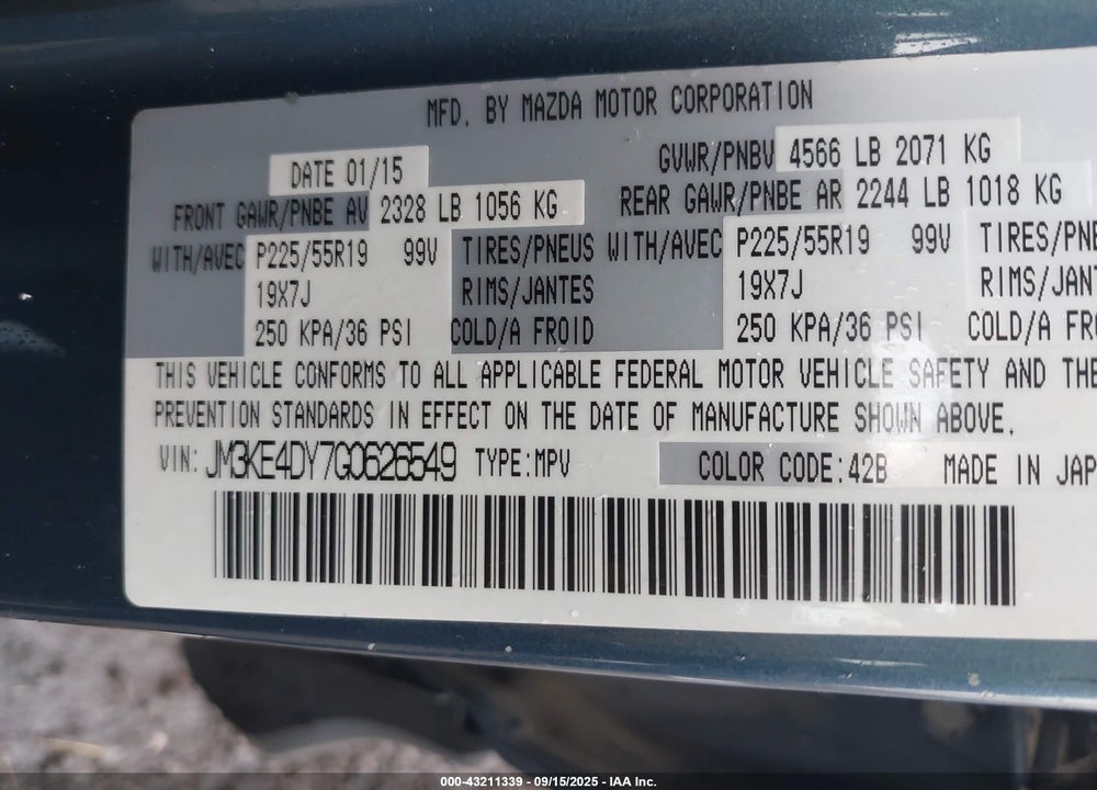 2016 MAZDA CX-5 VIN: JM3KE4DY7G0626549