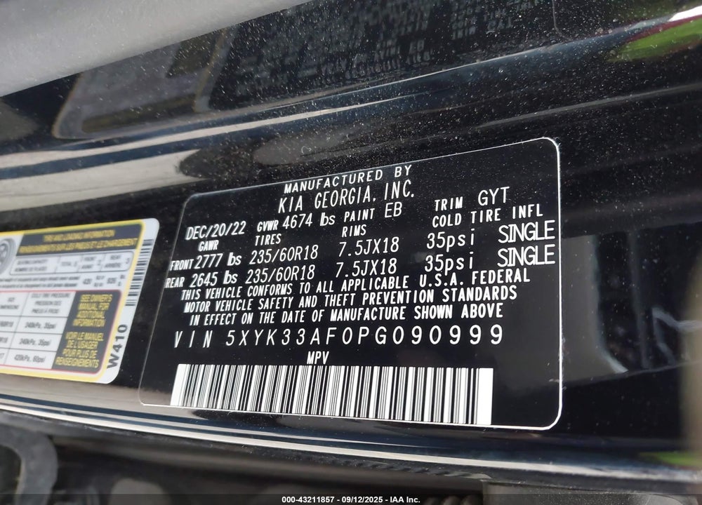 2023 KIA SPORTAGE EX VIN: 5XYK33AF0PG090999