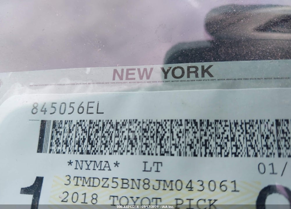 2018 TOYOTA TACOMA VIN: 3TMDZ5BN8JM043061