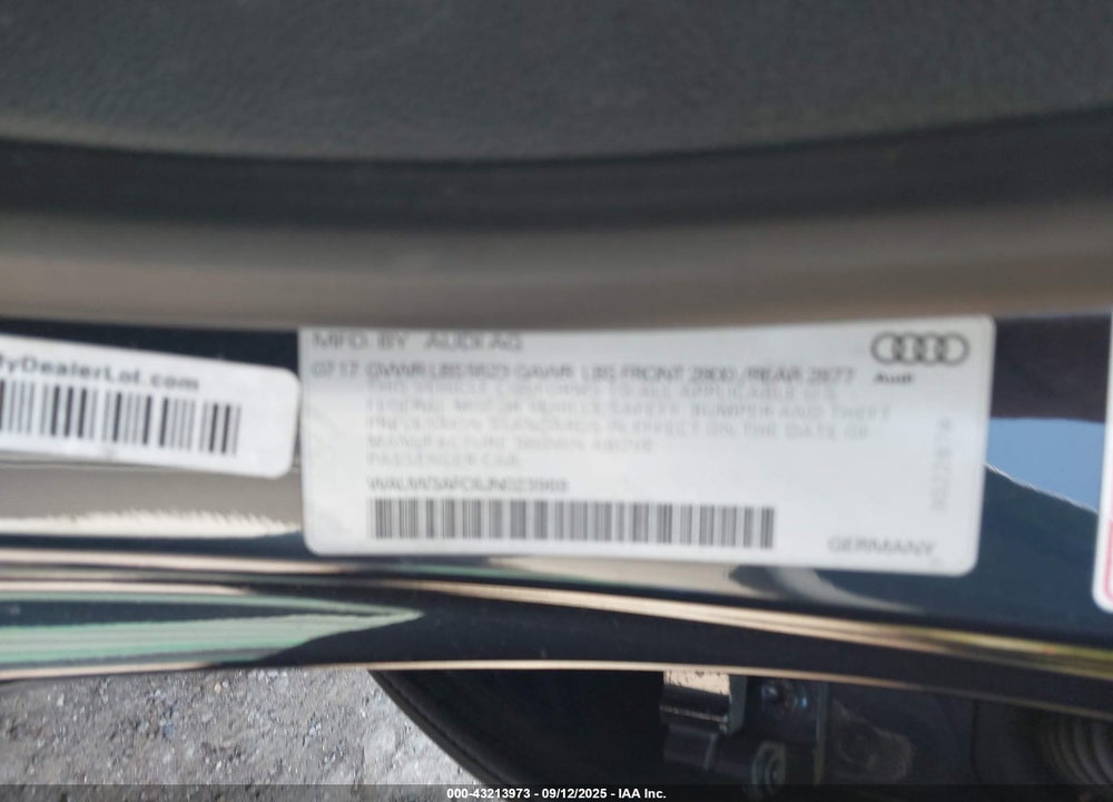 2018 AUDI A7 3.0T PREMIUM PLUS VIN: WAUW3AFC6JN023969