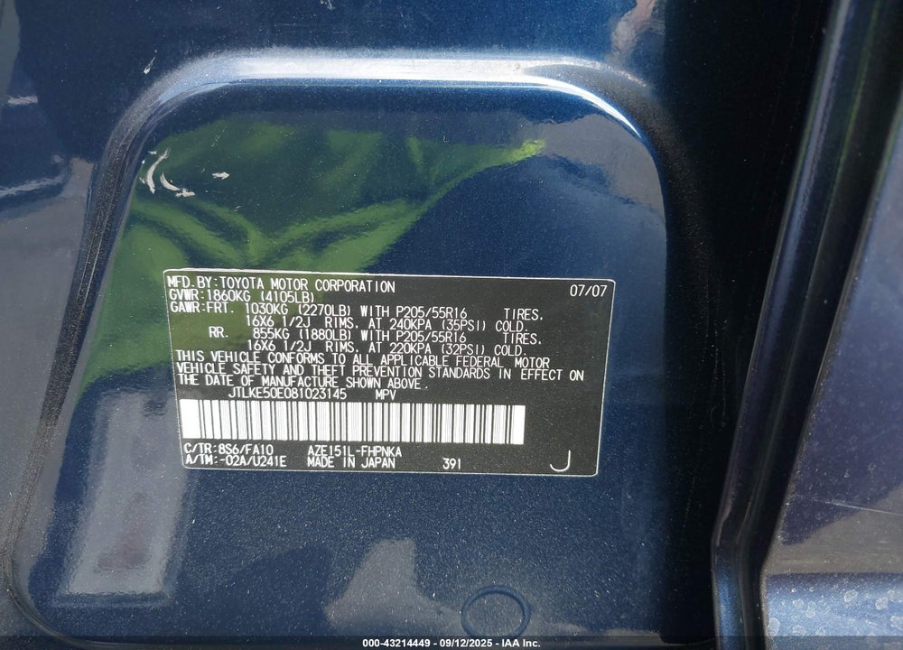2008 SCION XB VIN: JTLKE50E081023145