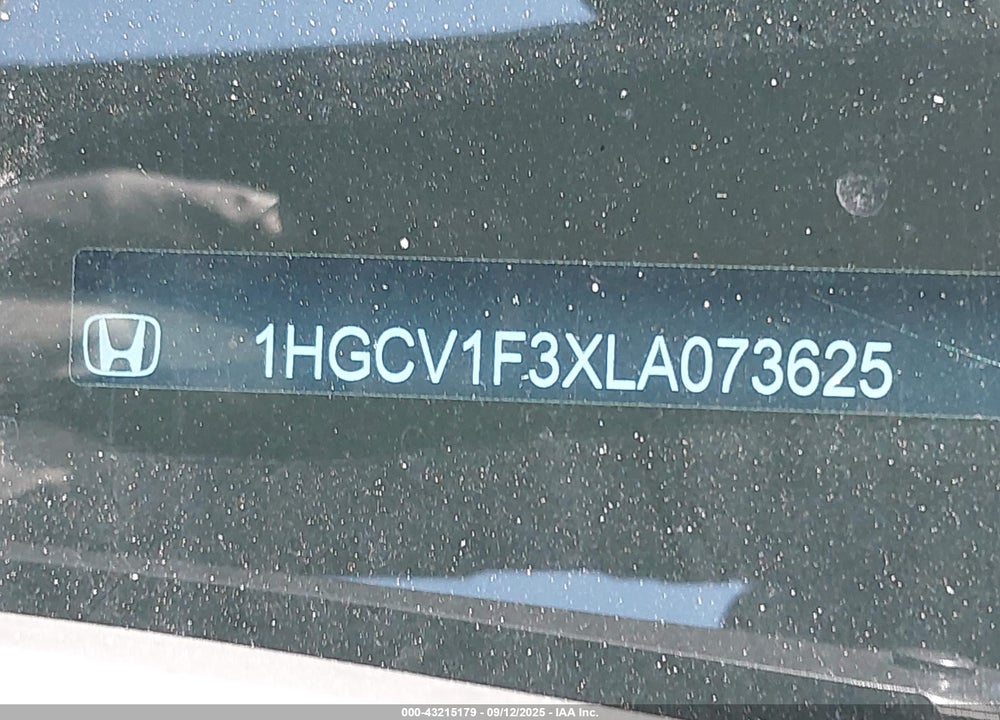 2020 HONDA ACCORD SPORT VIN: 1HGCV1F3XLA073625