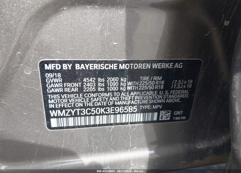2019 MINI COUNTRYMAN COOPER S VIN: WMZYT3C50K3E96585