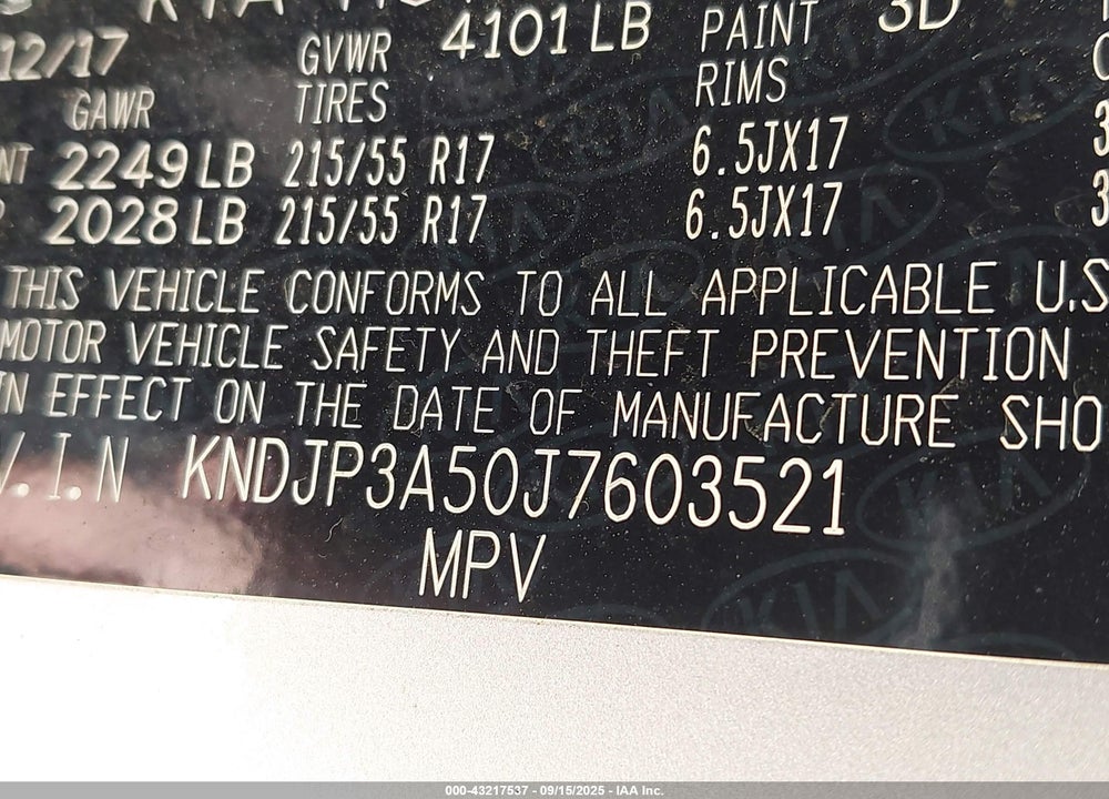 2018 KIA SOUL VIN: KNDJP3A50J7603521