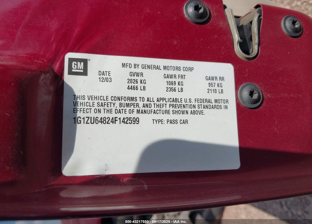 2004 CHEVROLET MALIBU MAXX LT VIN: 1G1ZU64824F142599