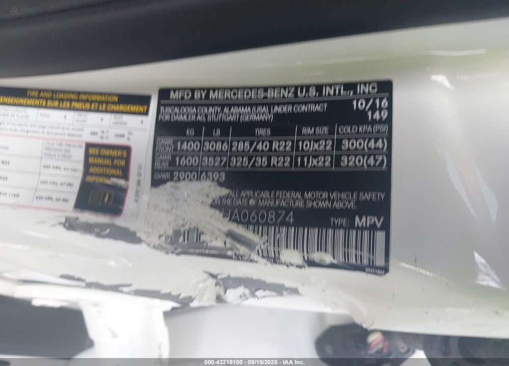 2017 MERCEDES-BENZ GLE CLASS VIN: 4JGED6EB6HA060874