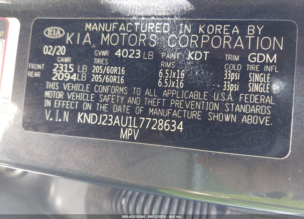 2020 KIA SOUL VIN: KNDJ23AU1L7728634
