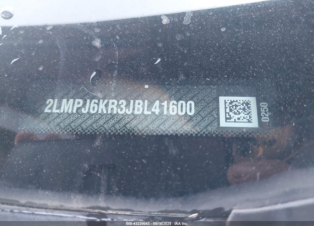 2018 LINCOLN MKX VIN: 2LMPJ6KR3JBL41600