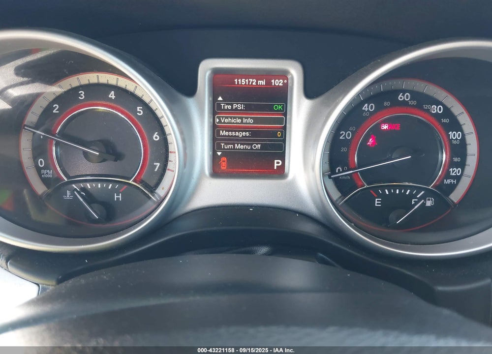 2016 DODGE JOURNEY VIN: 3C4PDCBG9GT165881