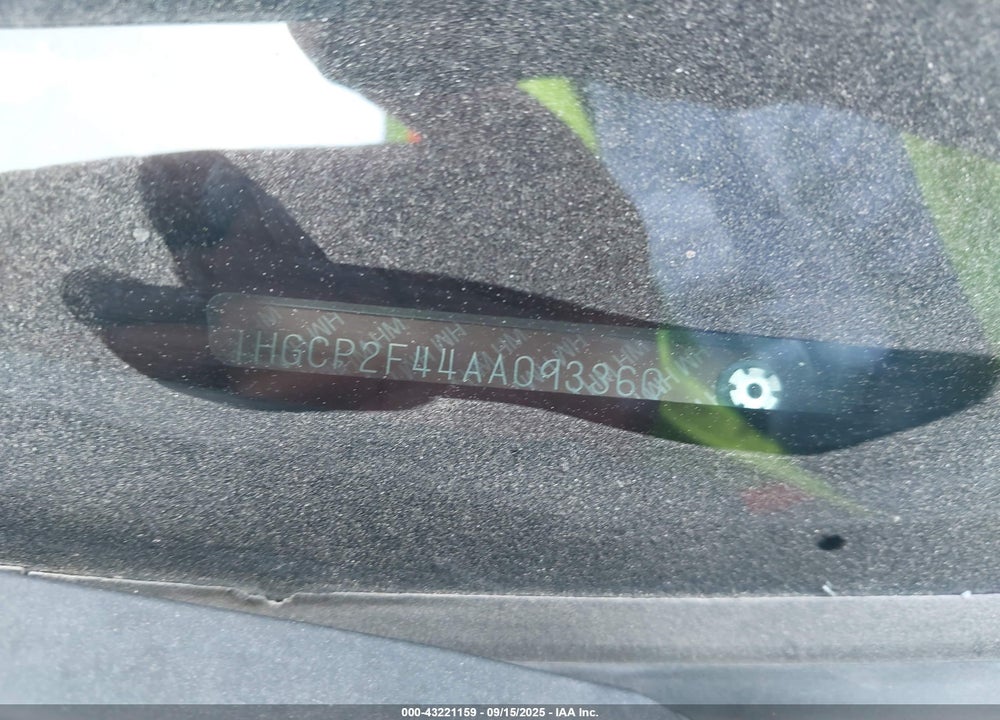 2010 HONDA ACCORD VIN: 1HGCP2F44AA093360