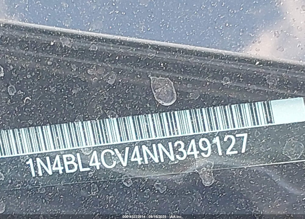 2022 NISSAN ALTIMA VIN: 1N4BL4CV4NN349127