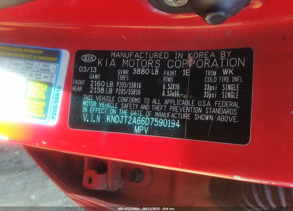 2013 KIA SOUL VIN: KNDJT2A66D7590194