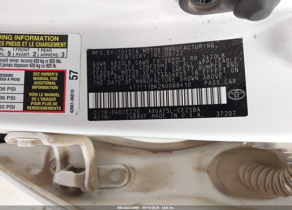 2022 TOYOTA CAMRY SE NIGHTSHADE SPECIAL AWD VIN: 4T1T11BK2NU068410