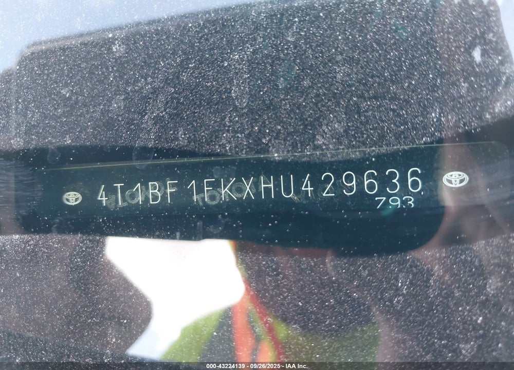 2017 TOYOTA CAMRY VIN: 4T1BF1FKXHU429636