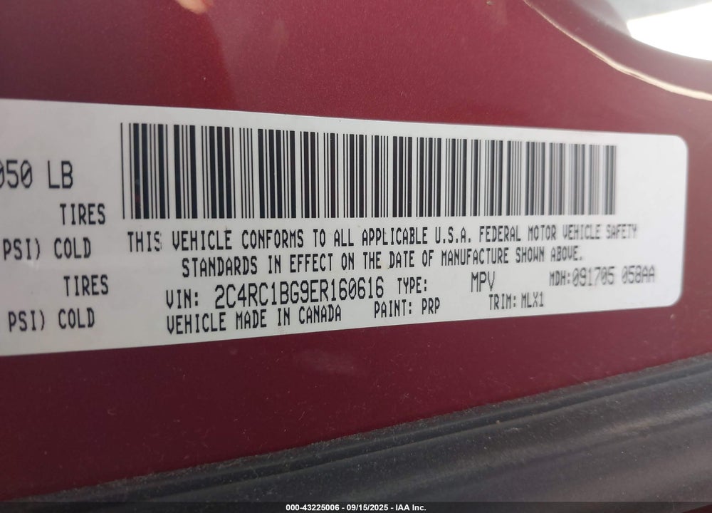 2014 CHRYSLER TOWN & COUNTRY VIN: 2C4RC1BG9ER160616