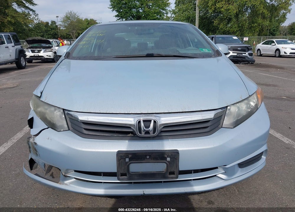 2012 HONDA CIVIC VIN: 19XFB2F81CE061334
