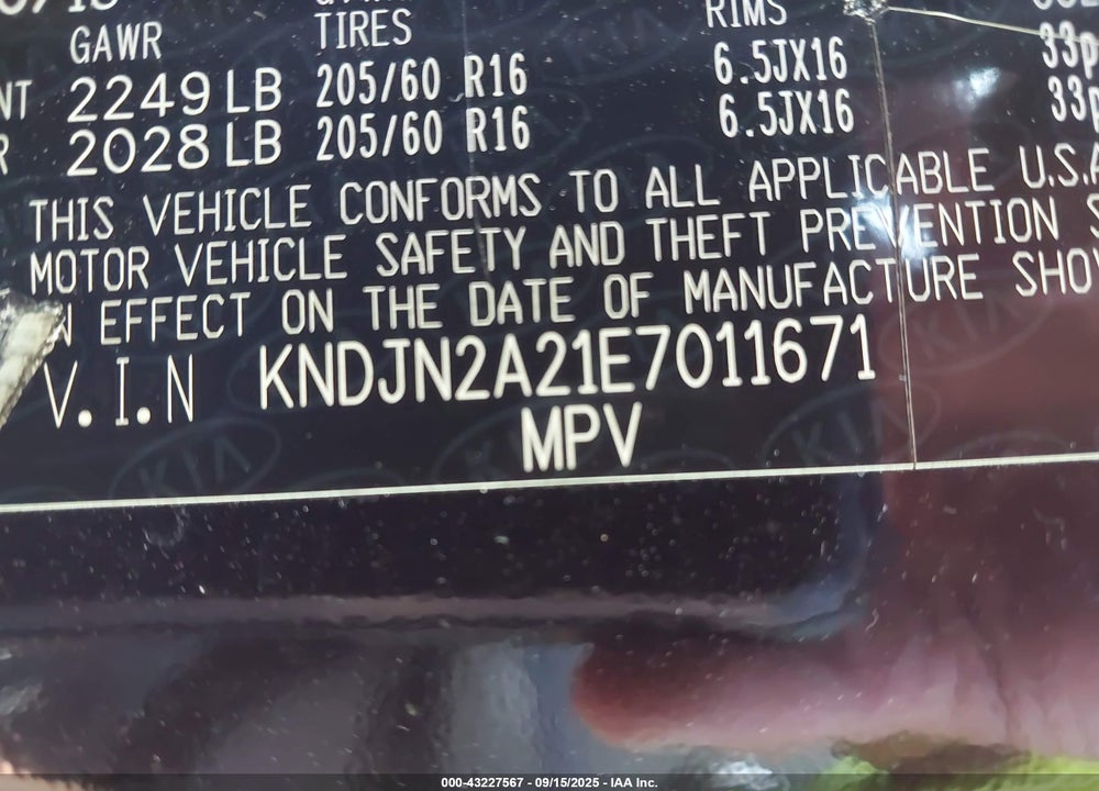 2014 KIA SOUL VIN: KNDJN2A21E7011671