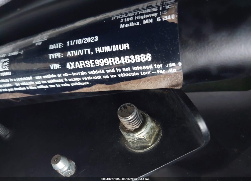 2024 POLARIS RANGER CREW XP 1000 PREMIUM VIN: 4XARSE999R8463888