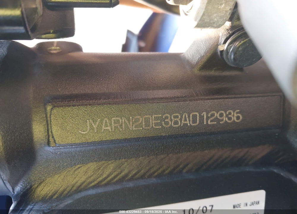 2008 YAMAHA YZFR1 VIN: JYARN20E38A012936