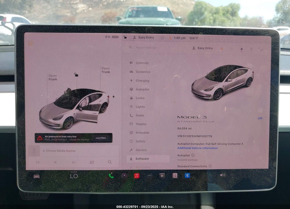 2021 TESLA MODEL 3 STANDARD RANGE PLUS REAR-WHEEL DRIVE VIN: 5YJ3E1EA1MF000778
