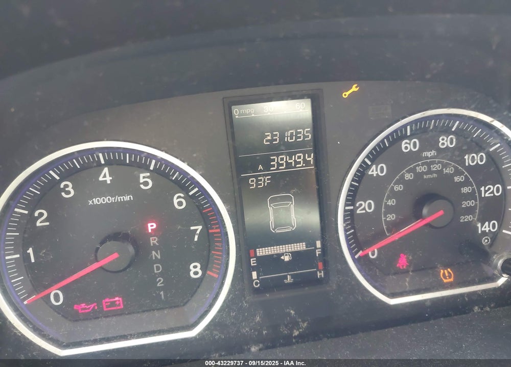 2009 HONDA CR-V VIN: 5J6RE38529L001313