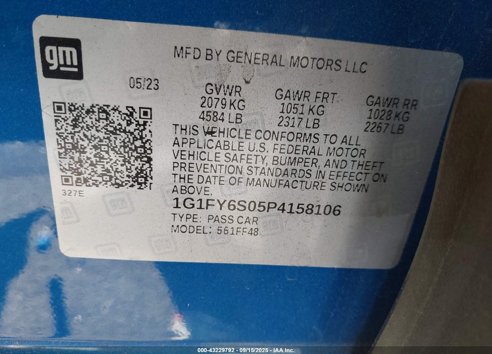 2023 CHEVROLET BOLT EUV FWD LT VIN: 1G1FY6S05P4158106