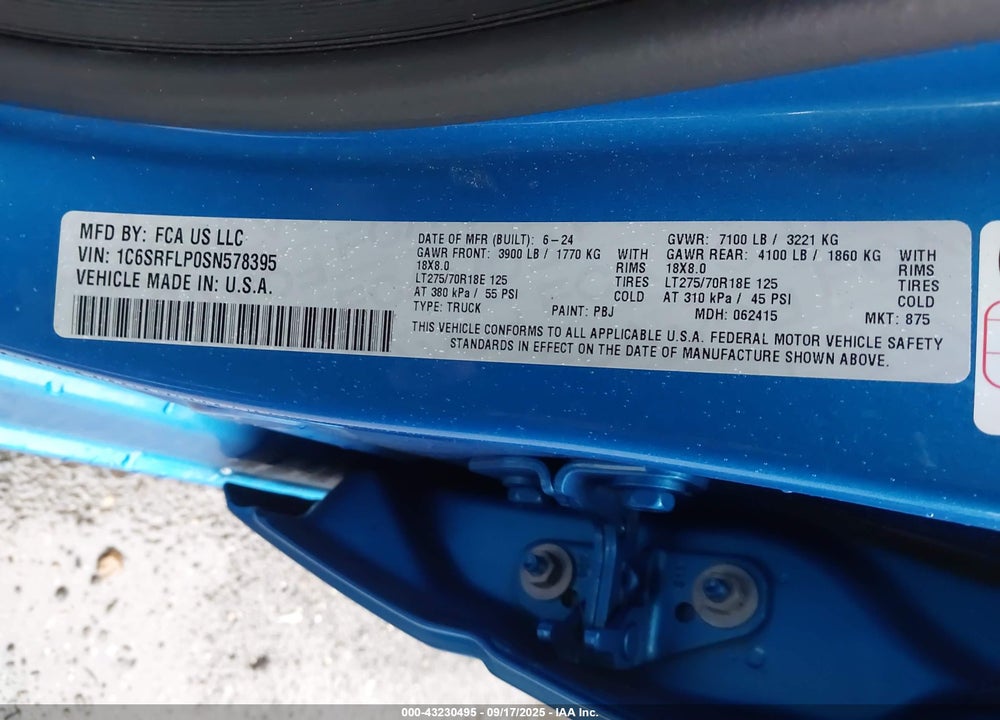 2025 RAM 1500 VIN: 1C6SRFLP0SN578395