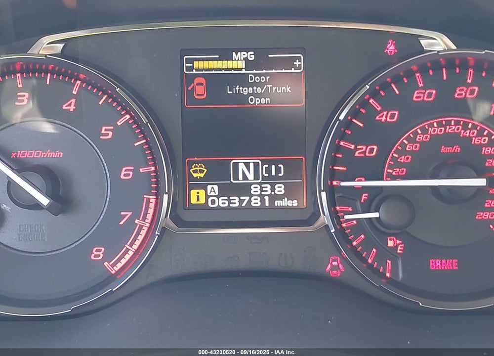 2015 SUBARU WRX VIN: JF1VA1G69F8818782