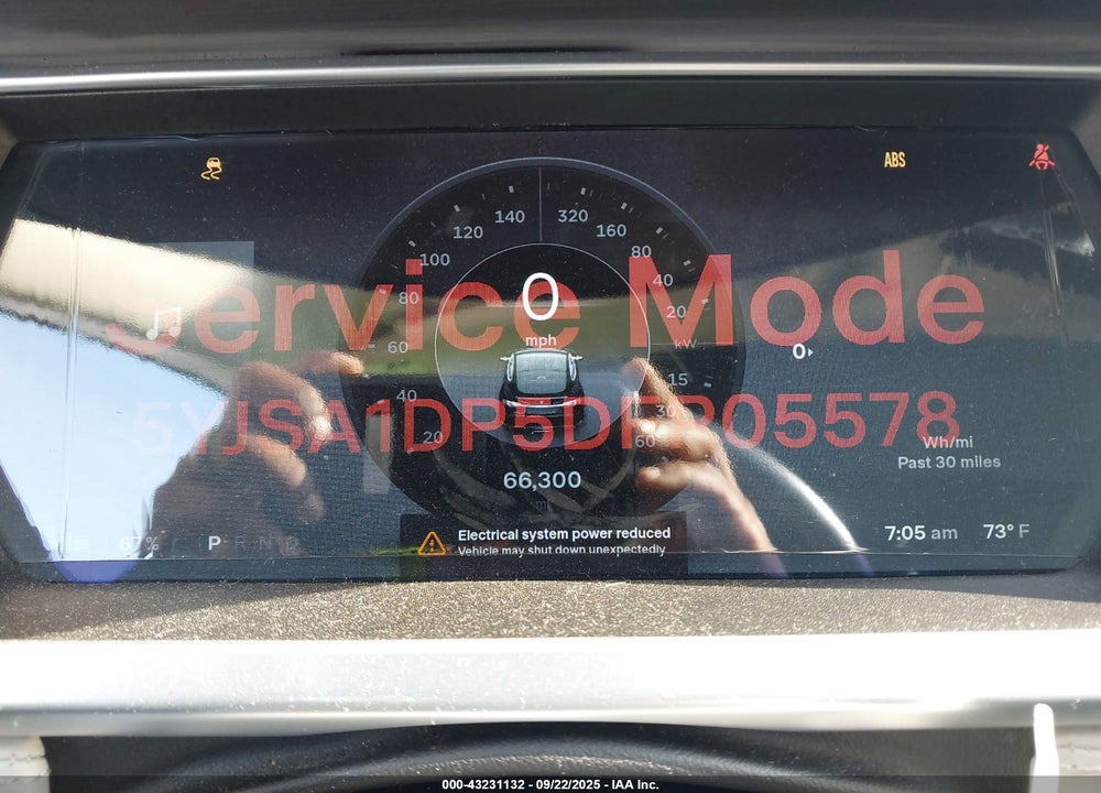 2013 TESLA MODEL S PERFORMANCE VIN: 5YJSA1DP5DFP05578