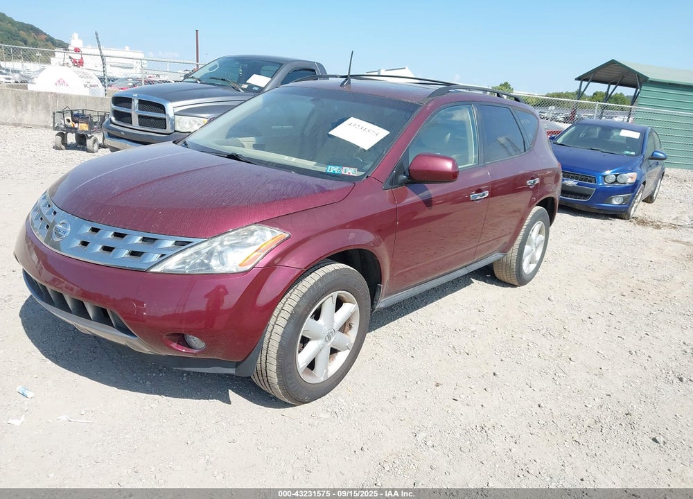 2005 NISSAN MURANO SE VIN: JN8AZ08W95W403129
