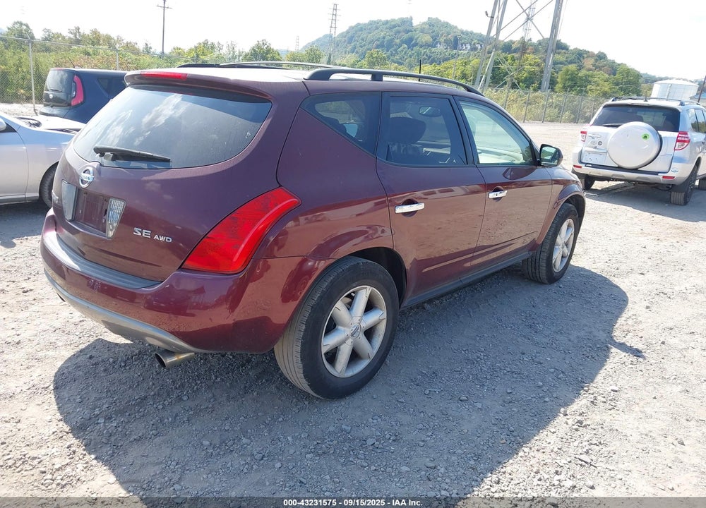2005 NISSAN MURANO SE VIN: JN8AZ08W95W403129