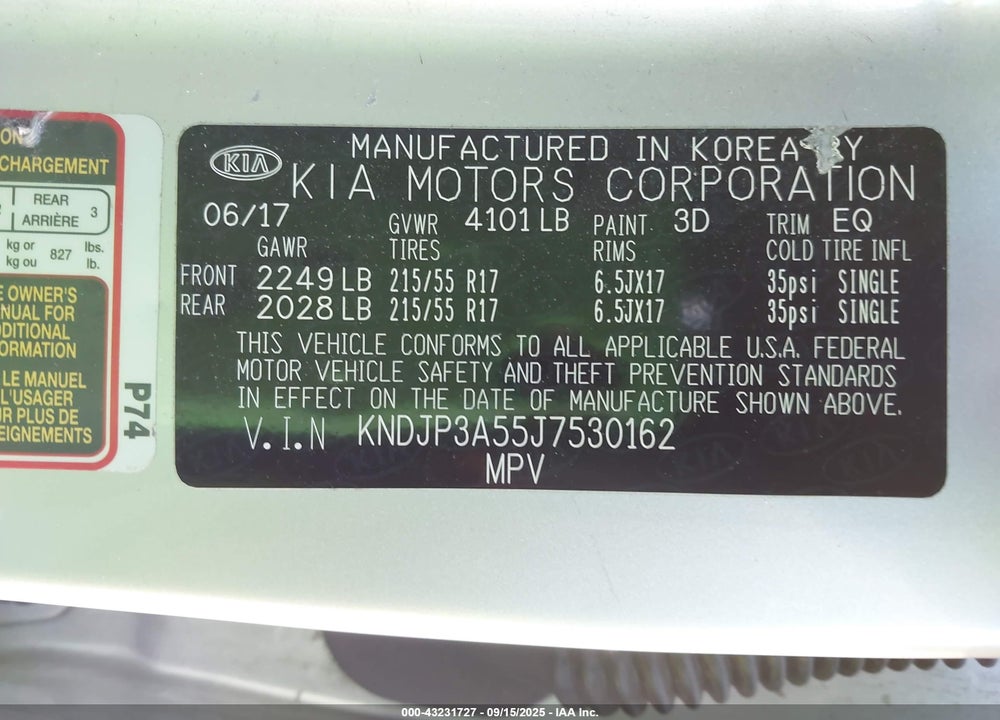 2018 KIA SOUL VIN: KNDJP3A55J7530162