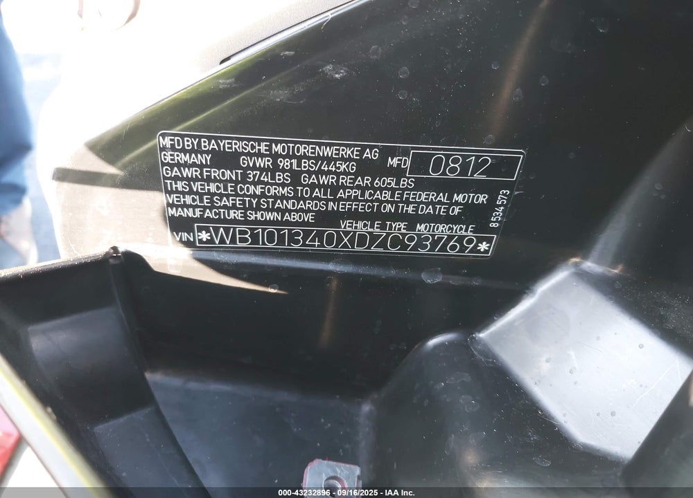 2013 BMW C650 GT VIN: WB101340XDZC93769