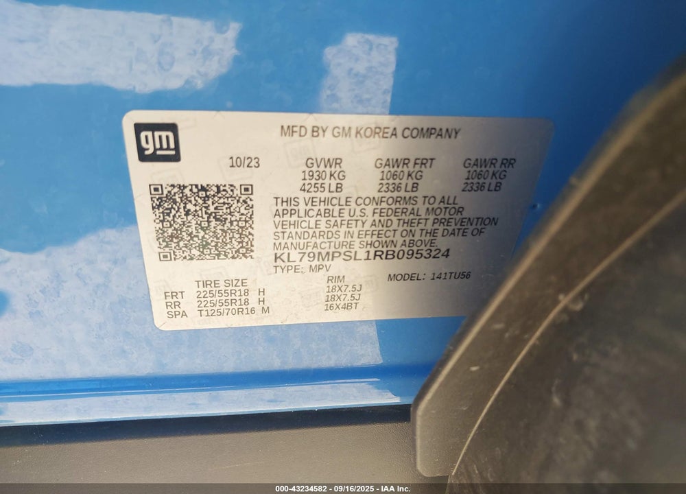 2024 CHEVROLET TRAILBLAZER FWD LT VIN: KL79MPSL1RB095324