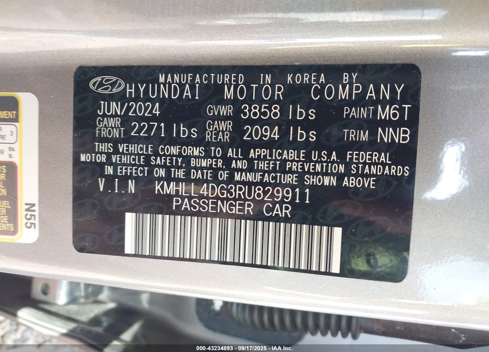 2024 HYUNDAI ELANTRA SE VIN: KMHLL4DG3RU829911