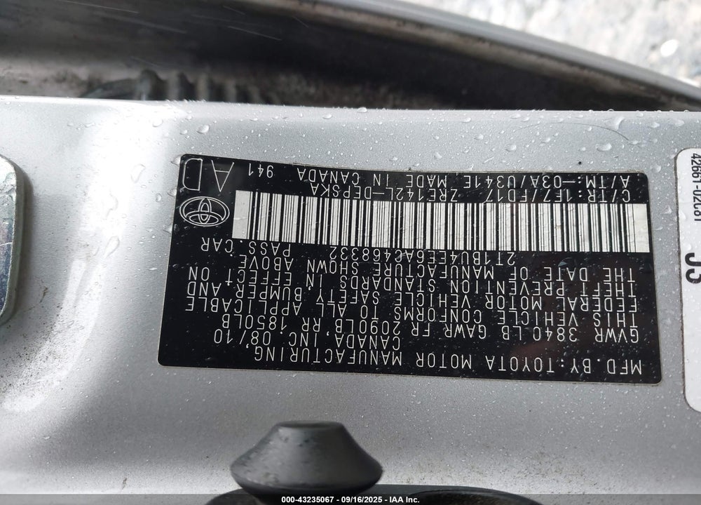 2010 TOYOTA COROLLA S VIN: 2T1BU4EE6AC468332