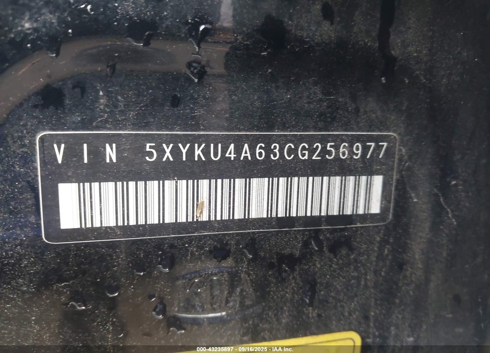 2012 KIA SORENTO VIN: 5XYKU4A63CG256977