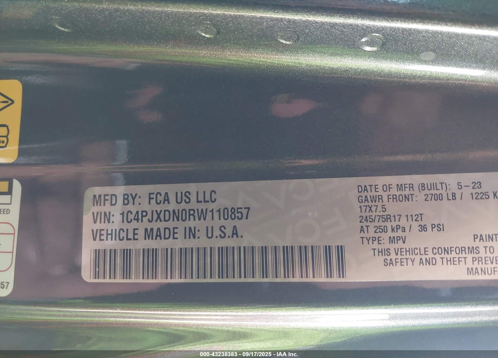 2024 JEEP WRANGLER / VIN: 1C4PJXDN0RW110857
