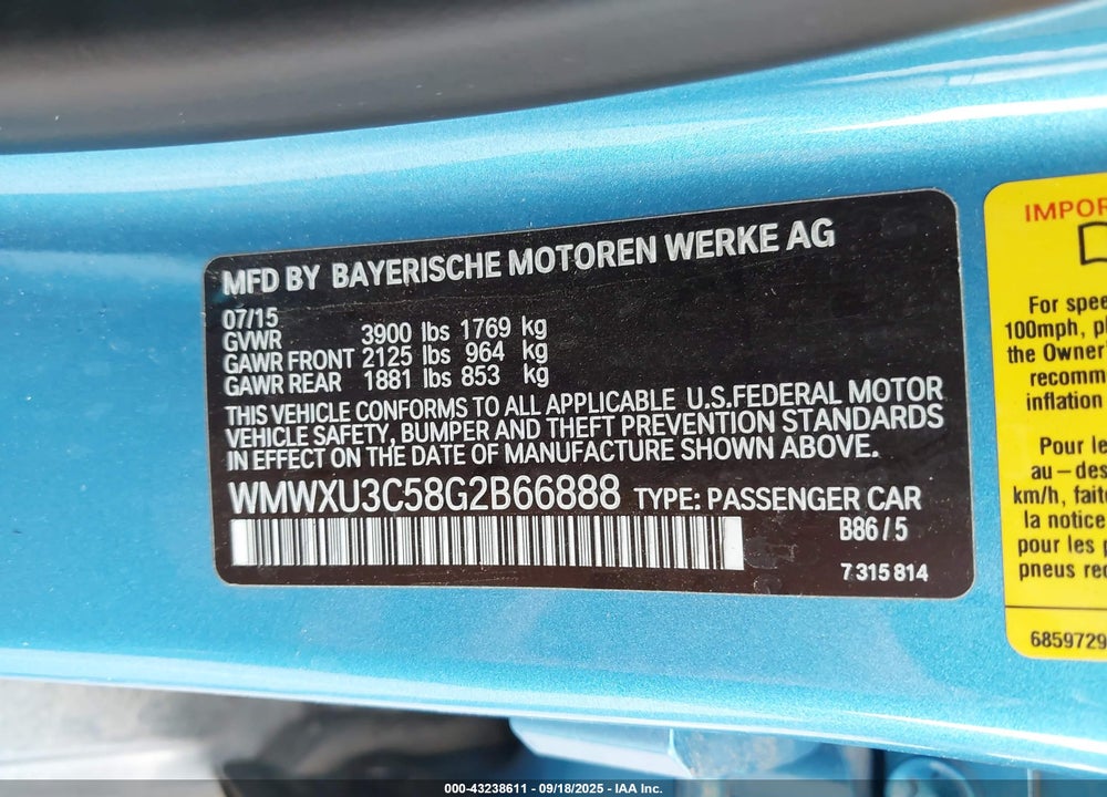 2016 MINI HARDTOP VIN: WMWXU3C58G2B66888