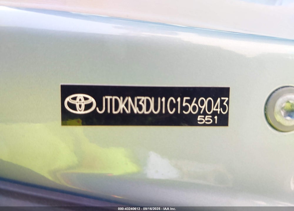 2012 TOYOTA PRIUS VIN: JTDKN3DU1C1569043