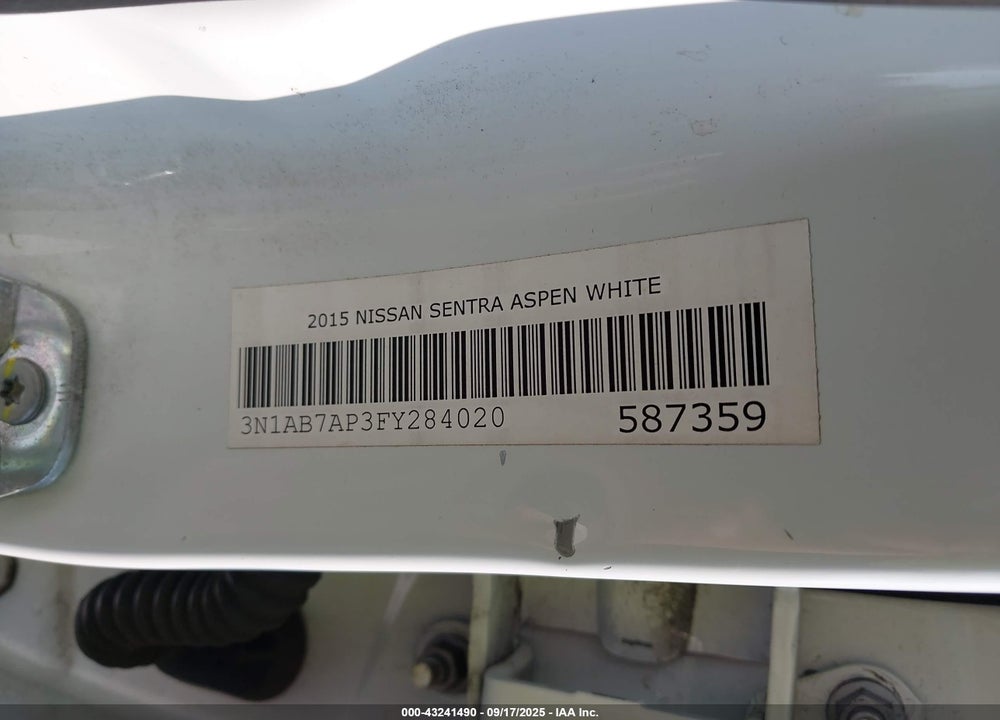 2015 NISSAN SENTRA VIN: 3N1AB7AP3FY284020